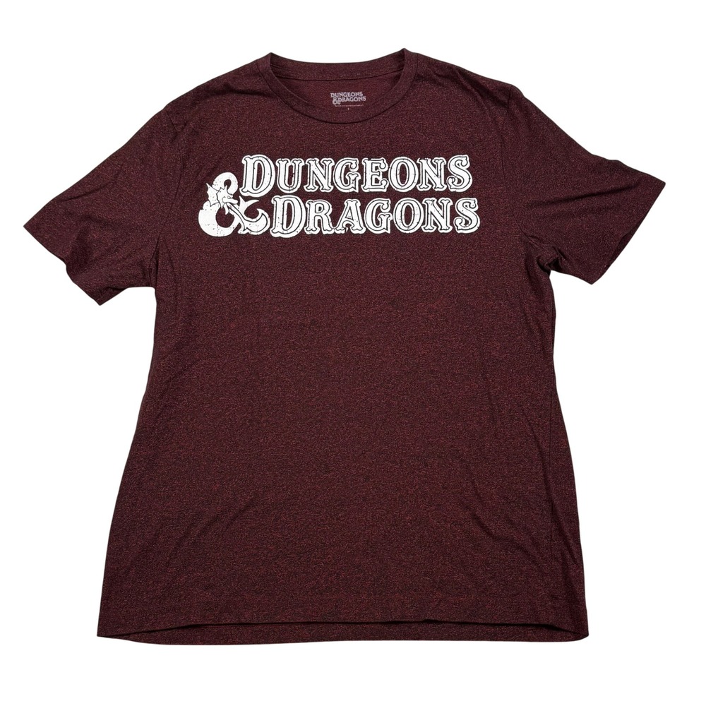 Mens‎ Dungeons and Dragons Graphic T Shirt Large Burgundy Heather Tee